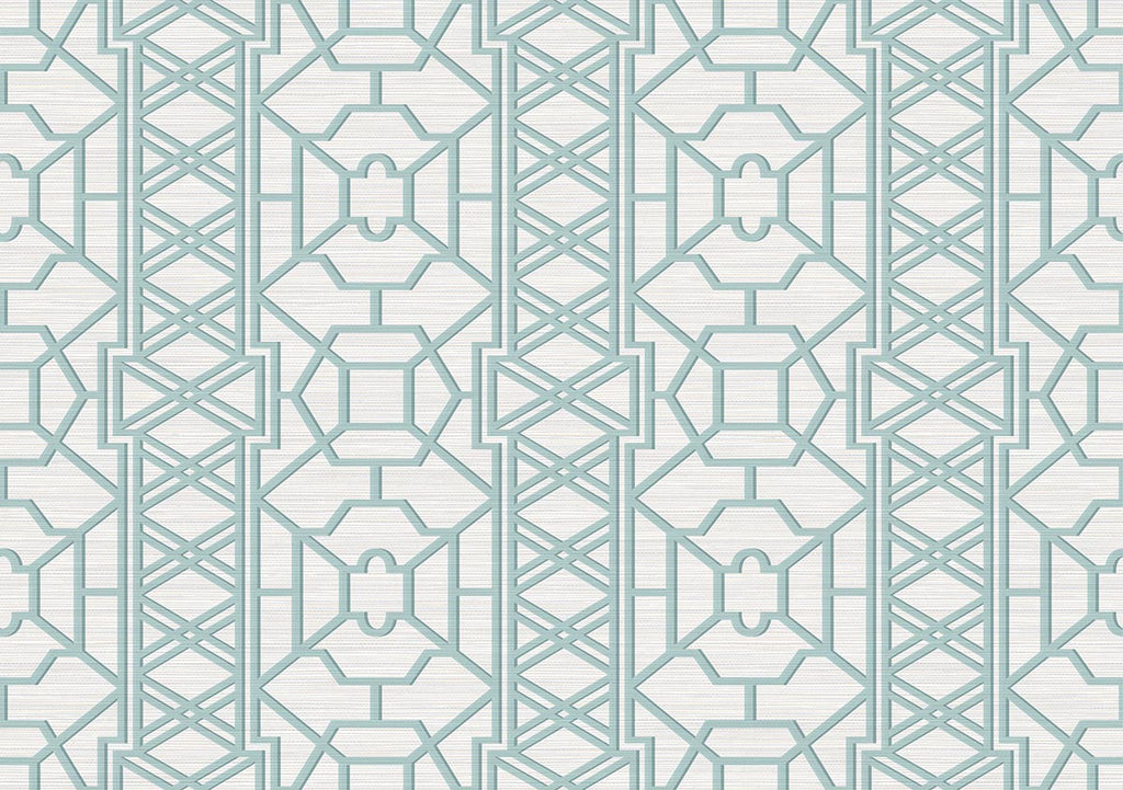 Nantucket Grasscloth Topaz Blue Wallcovering | Phillipe Romano