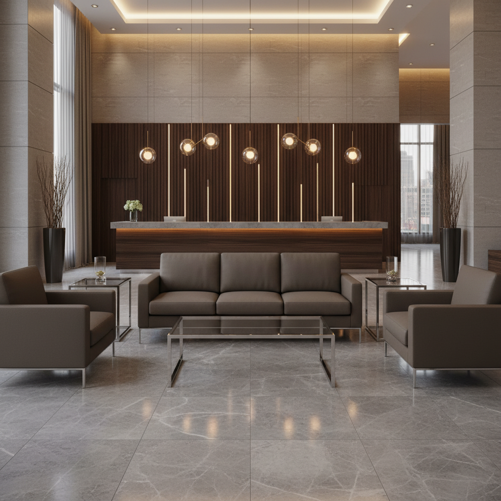 Smooth Pebble Grain Dark Taupe Upholstered Sofa | Architectural Fabrics