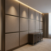 Alamo - Earthen Taupe Performance Vinyl Upholstered Wall Panel | Architectural Fabrics