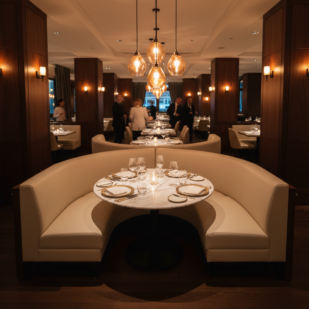 Luray Blanco Upholstered Banquette | Architectural Fabrics