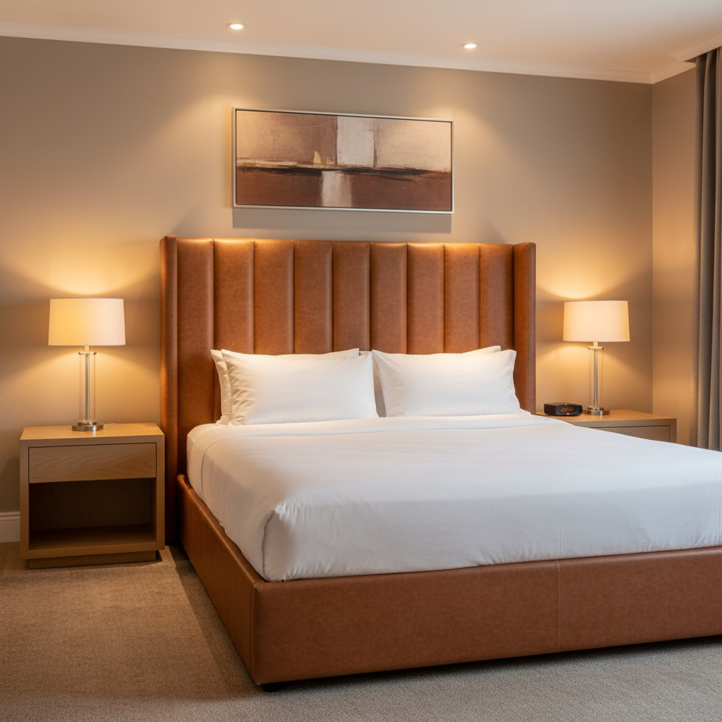 Algiers - Russet Leather Performance Vinyl Upholstered Headboard | Architectural Fabrics