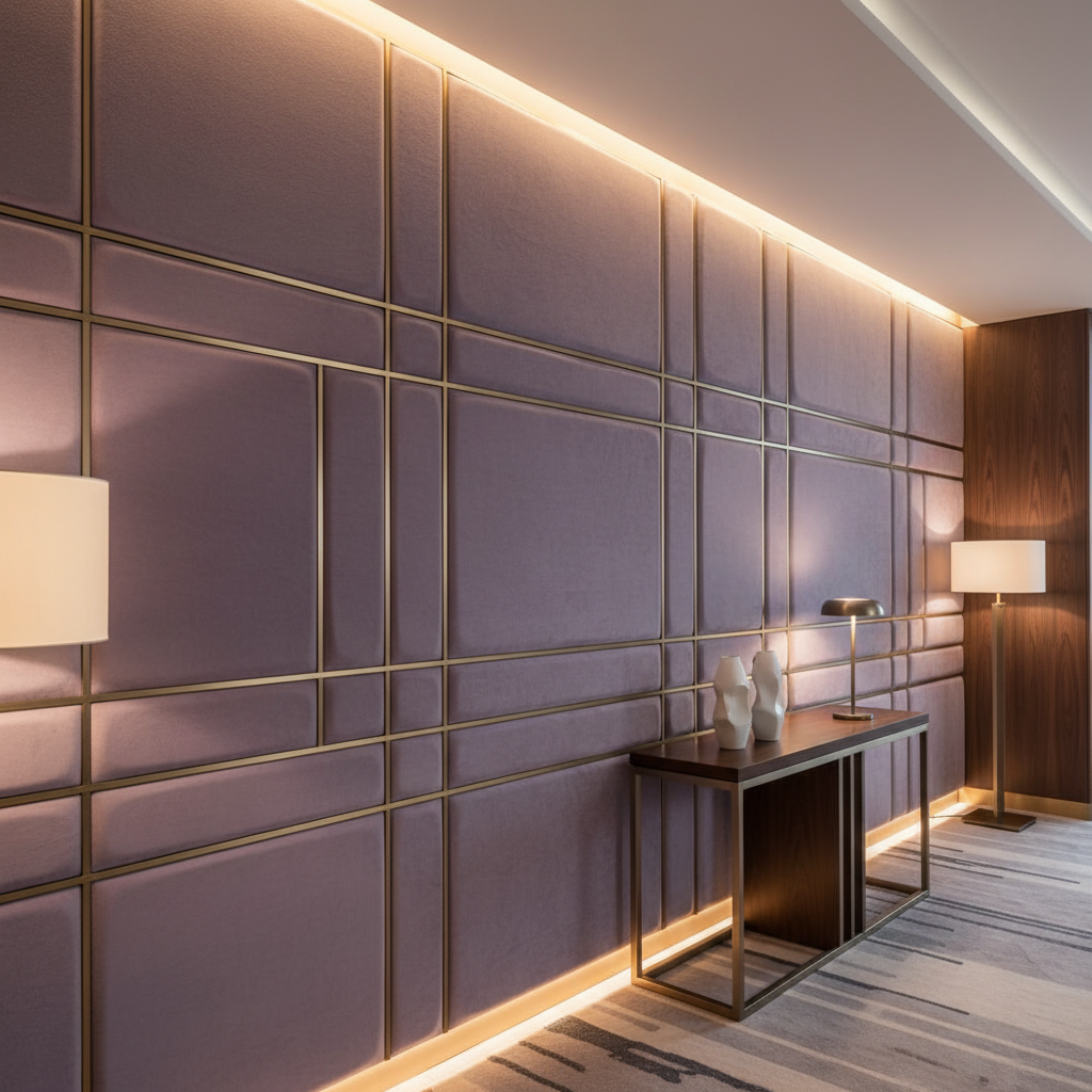 Ultrasuede  Lilac  Purple, Grey Upholstered Wall Panel | Ultrasuede Upholstery