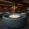Algiers - Charcoal Teal Performance Vinyl Upholstered Banquette | Architectural Fabrics