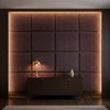 Woven Textured Effect Merlot Mauve Upholstered Wall Panel | Architectural Fabrics