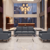 Woven Linen Texture Slate Blue Upholstered Sofa | Architectural Fabrics