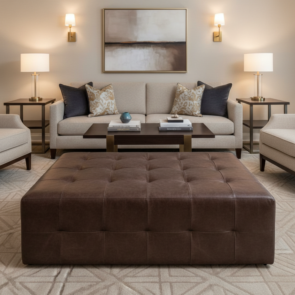 Bastia - Bastia Performance Polyurethane Upholstered Ottoman | Architectural Fabrics