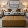 Smooth Pebble Grain Golden Bronze Upholstered Ottoman | Architectural Fabrics