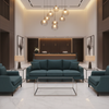 Subtle Textured Solid Deep Teal Upholstered Sofa | Architectural Fabrics