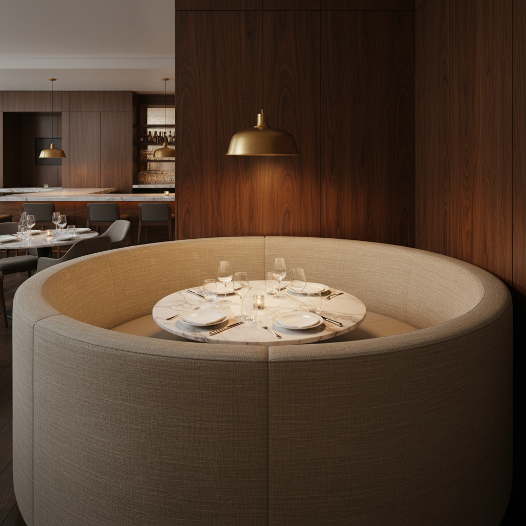 Tradewind Trace - Linen Upholstered Banquette | Architectural Fabrics