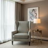 Embossed Reptile Scale Soft Gray Upholstered Chair | Architectural Fabrics