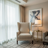Tropical Trellis - Champagne Upholstered Chair | Architectural Fabrics