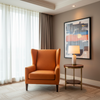 Smooth Pebble Grain Tangerine Dream Upholstered Chair | Architectural Fabrics
