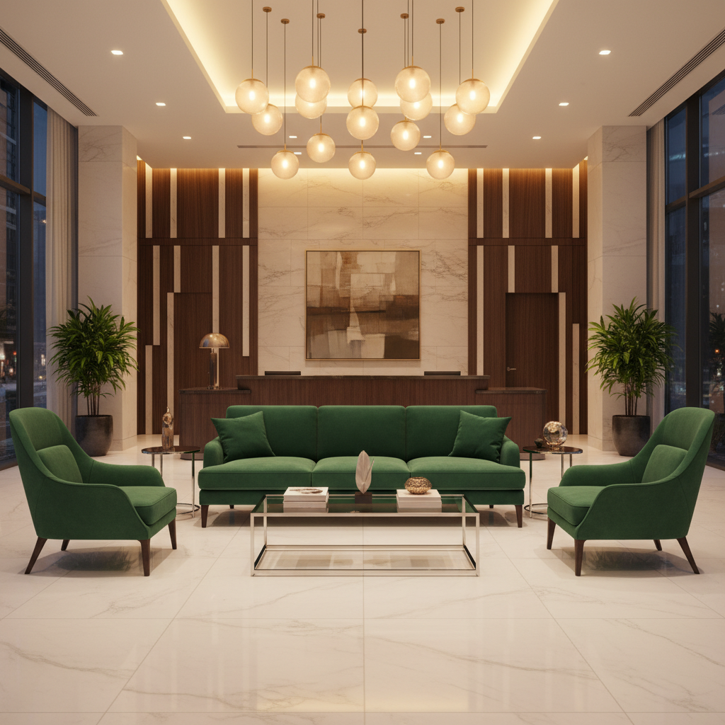 Ultrasuede  Fern  Green Upholstered Sofa | Ultrasuede Upholstery
