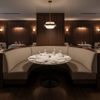 Woven Textured Grid Soft Taupe Upholstered Banquette | Architectural Fabrics