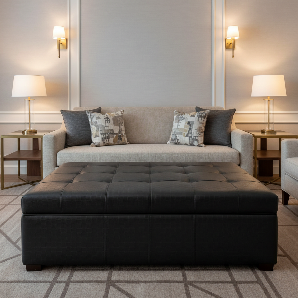 Berretta - Berretta Performance Vinyl Upholstered Ottoman | Architectural Fabrics