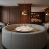 Fine Woven Texture Silver Grey Upholstered Banquette | Architectural Fabrics
