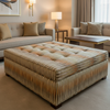 Apache - Desert Flame Silicone Hybrid Upholstered Ottoman | Architectural Fabrics