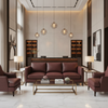 Embossed Crocodile Skin Deep Burgundy Upholstered Sofa | Architectural Fabrics