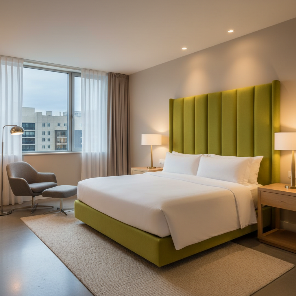 Ultrasuede  Lime  Yellow, Green Upholstered Headboard | Ultrasuede Upholstery
