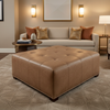 Alamo - Earthen Clay Performance Vinyl Upholstered Ottoman | Architectural Fabrics