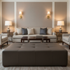 Maya Riviera - Espresso Upholstered Ottoman | Architectural Fabrics