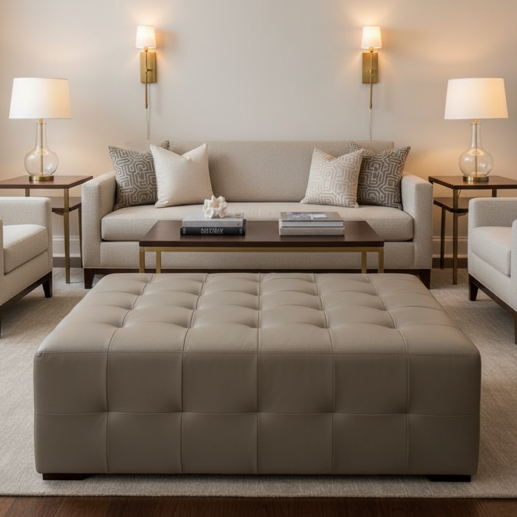 Pinnacle Rock - Shadow Upholstered Ottoman | Architectural Fabrics