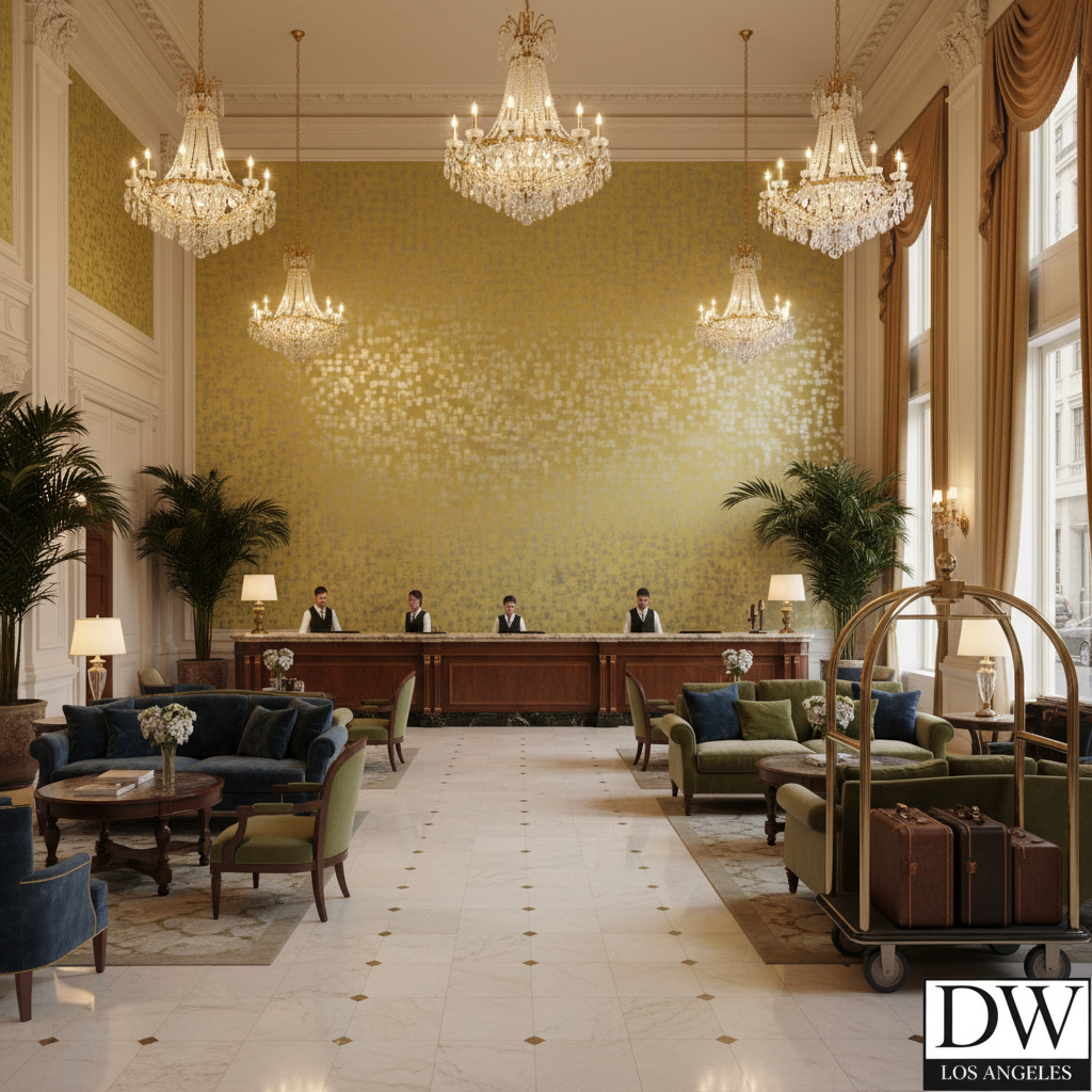 Nice Reima | Hollywood Wallcoverings - Hotel Lobby commercial room setting