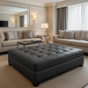Point Udall - Pepper Upholstered Ottoman | Architectural Fabrics