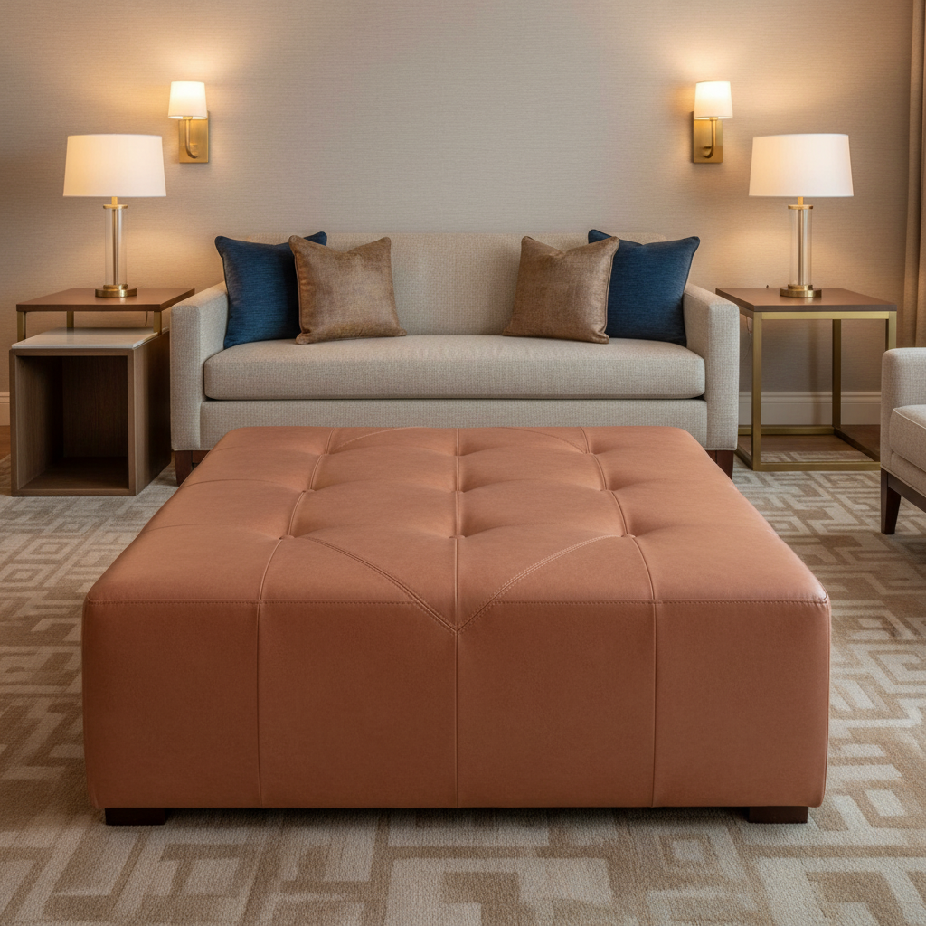 Pinnacle Rock - Sunset Upholstered Ottoman | Architectural Fabrics