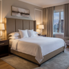Acoustic - Bronze Chevron Performance Vinyl Upholstered Headboard | Architectural Fabrics