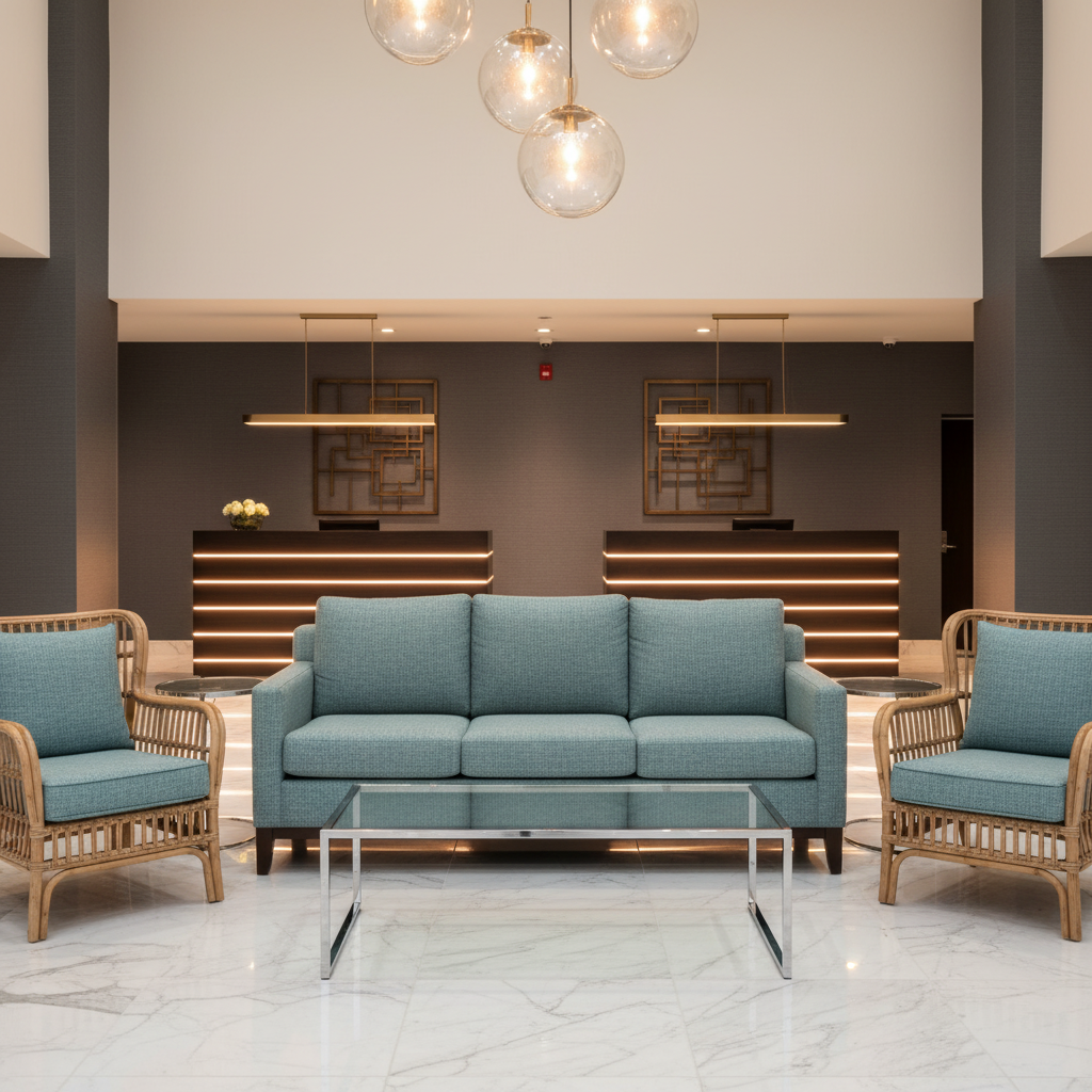 Rattan Bay - River Upholstered Sofa | Architectural Fabrics