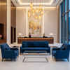 Ultrasuede  Cerulean  Blue Upholstered Sofa | Ultrasuede Upholstery
