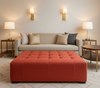 BARNUM - Crimson Weave Texture Upholstery Upholstered Ottoman | Architectural Fabrics