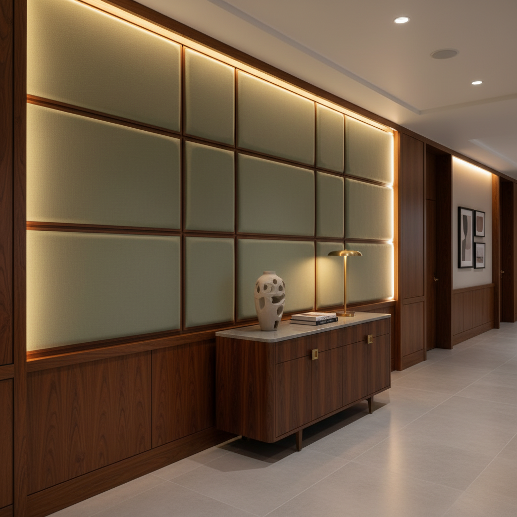Maho Bay - Pesto Upholstered Wall Panel | Architectural Fabrics