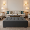 Turquoise Bay - Charcoal Upholstered Ottoman | Architectural Fabrics