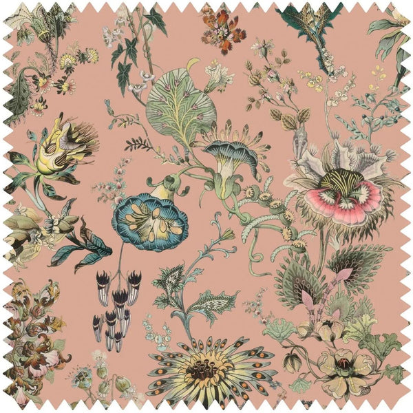 Flora Fantasia Jacquard Bisque Pink, Yard Wallcoverings | House of Hackney