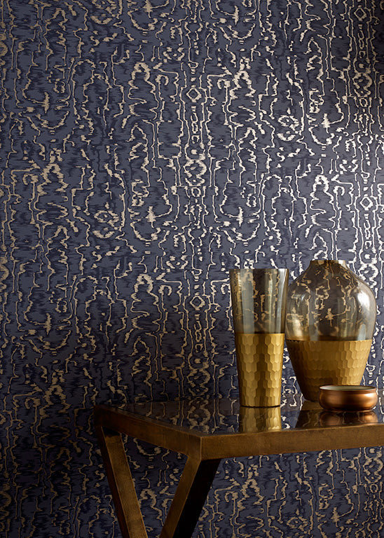 Avington Navy - Blue Wallcovering | 1838 Wallcoverings