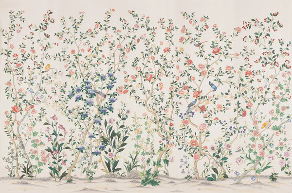 Erdem — Colourway SC-329 on Bleached White dyed silk with embroidery