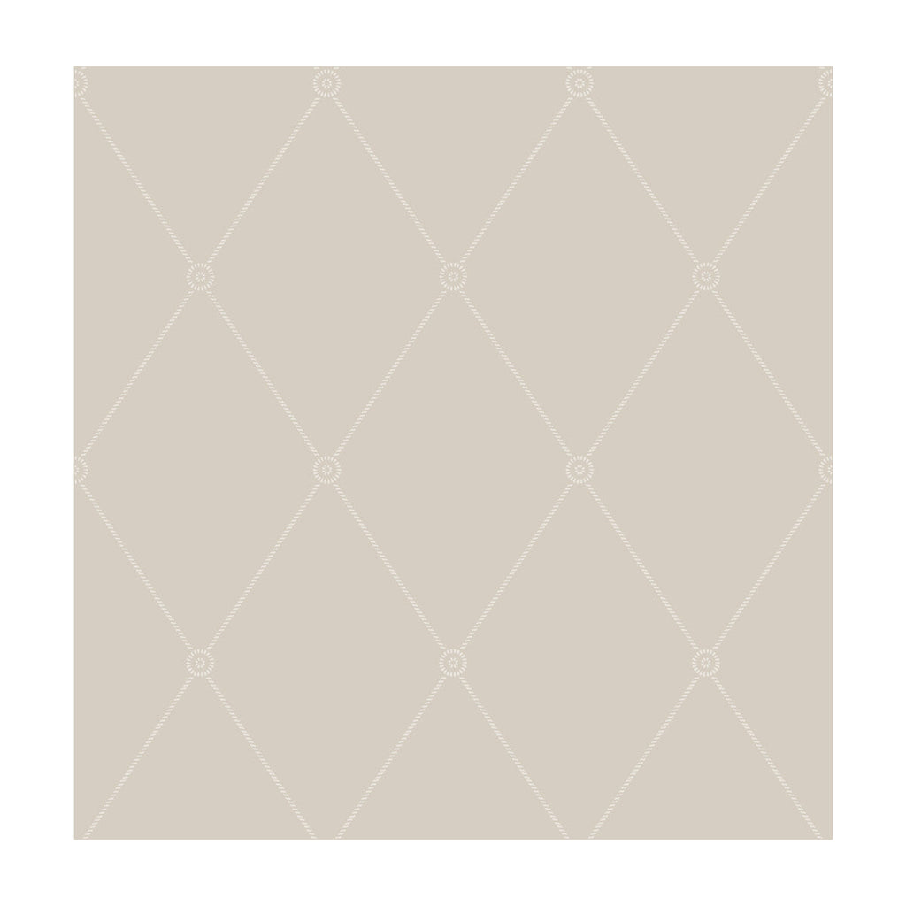 Large Georgian Rope Trellis - Putty  By Cole & Son | Cole & Son Archive Anthology |Diamond Geometric Wallcovering Print