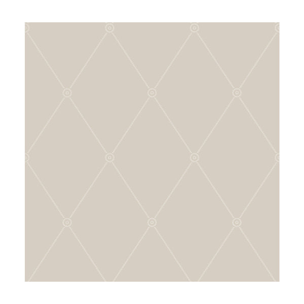 Large Georgian Rope Trellis - Putty  By Cole & Son | Cole & Son Archive Anthology |Diamond Geometric Wallcovering Print