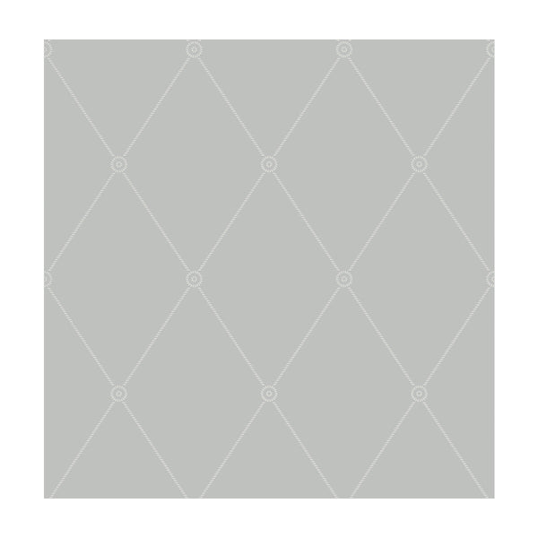 Large Georgian Rope Trellis - Grey  By Cole & Son | Cole & Son Archive Anthology |Diamond Geometric Wallcovering Print
