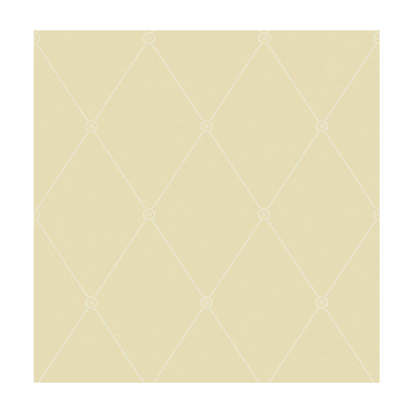 Large Georgian Rope Trellis - Straw  By Cole & Son | Cole & Son Archive Anthology |Diamond Geometric Wallcovering Print