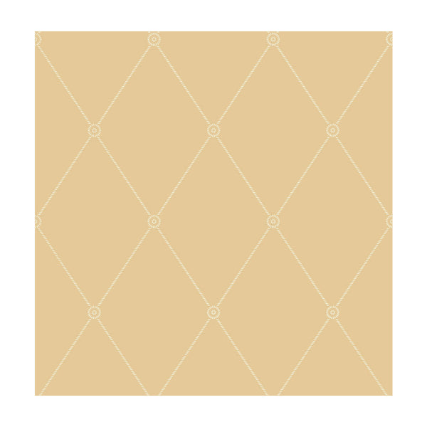 Large Georgian Rope Trellis - Yellow  By Cole & Son | Cole & Son Archive Anthology |Diamond Geometric Wallcovering Print