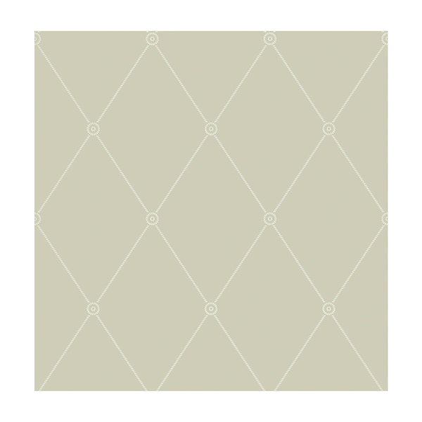 Large Georgian Rope Trellis - Olive  By Cole & Son | Cole & Son Archive Anthology |Diamond Geometric Wallcovering Print