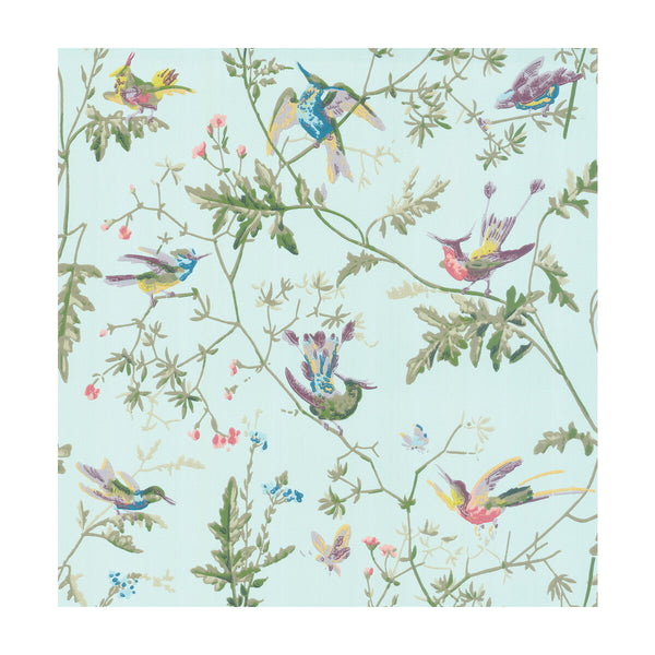 Hummingbirds - Blue Multi-Colour  By Cole & Son | Cole & Son Selection Of Hummingbirds |Animal/Insects Botanical & Floral Wallcovering Print