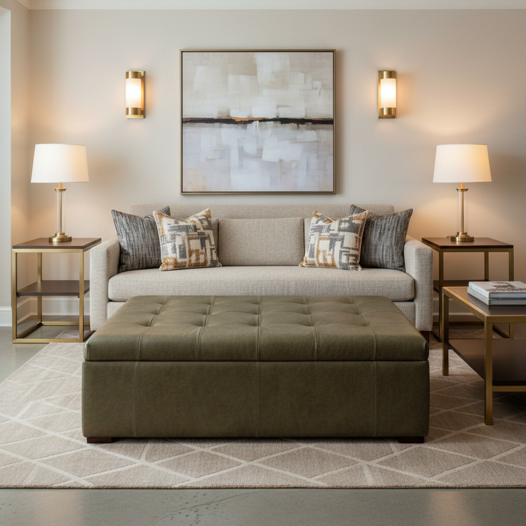 Vintage Harbor - Meadow Upholstered Ottoman | Architectural Fabrics