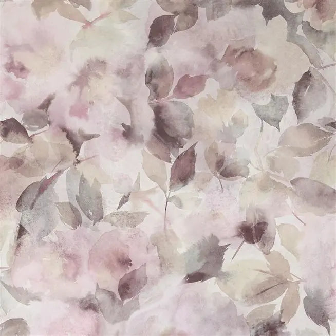 Surimono Water Color 02 Rose Wallpaper | Designers Guild Europe