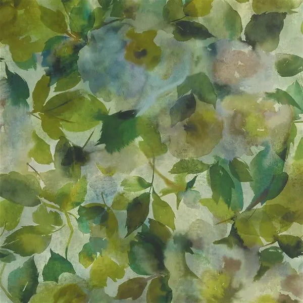 Surimono Water Color 05 Moss Wallpaper | Designers Guild Europe