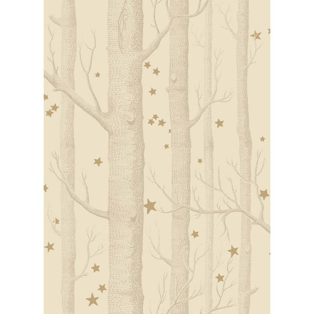 Woods & Stars - Buff/Gold  By Cole & Son | Cole & Son Whimsical | Novelty Wallcovering Print