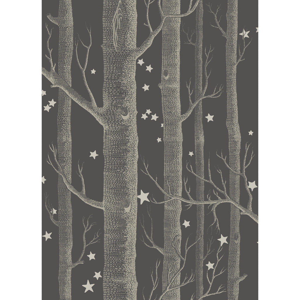 Woods & Stars - Charcoal  By Cole & Son | Cole & Son Whimsical | Novelty Wallcovering Print